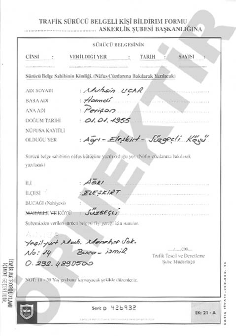 sürücü askerlik belgesi